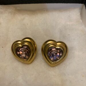 Gold heart earrings